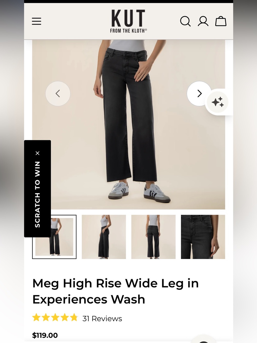 Kut from the Kloth grey wide-Leg Jeans